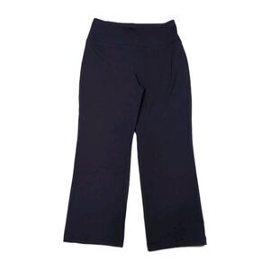 T by Talbots Pants Womens MP Petite Navy Blue Straight Knit Cotton Stretch Yoga